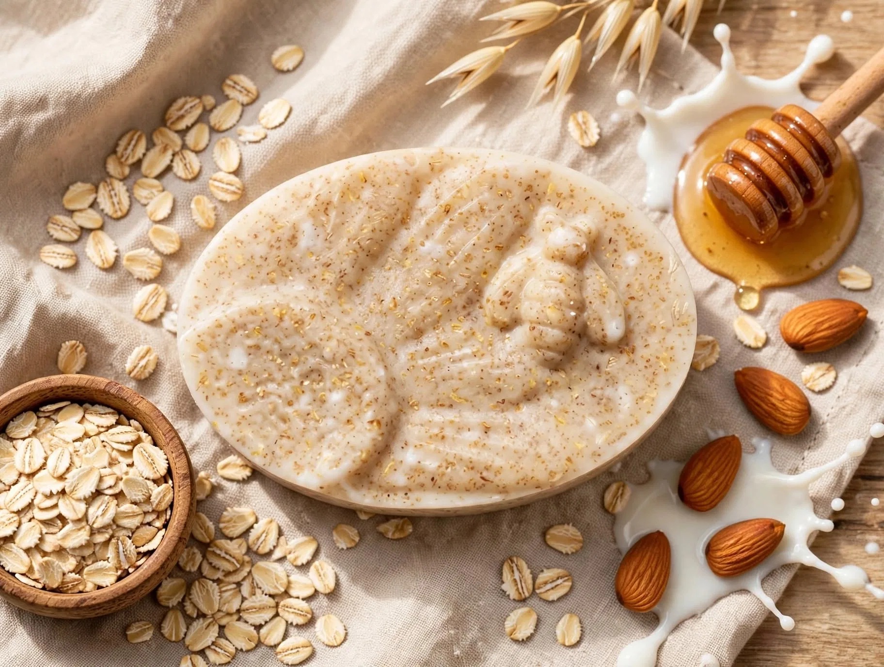 Jabón avena y leche